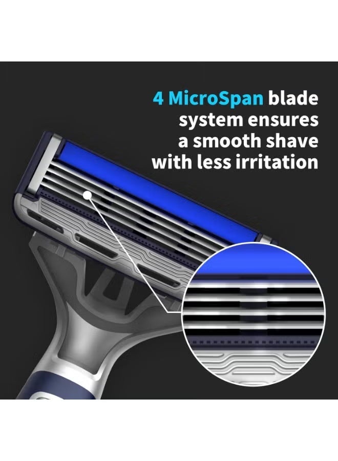 دروكو شفرة حلاقة دوركو بيس 4 برو المحمولة - 4 شفرات لحلاقة ناعمة ودقيقة - للاستخدام مرة واحدة - Image 2